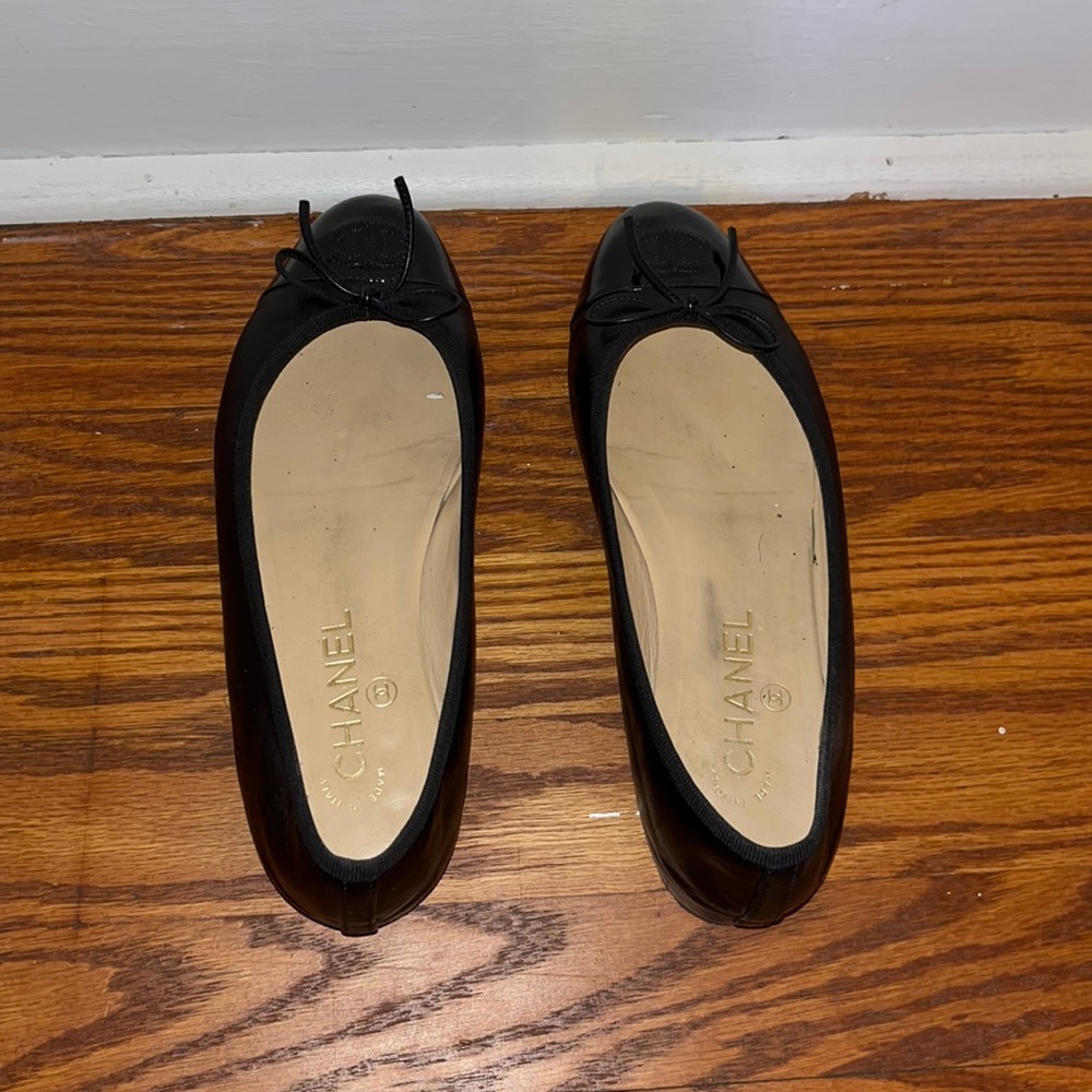 Patent Toe Chanel Flats